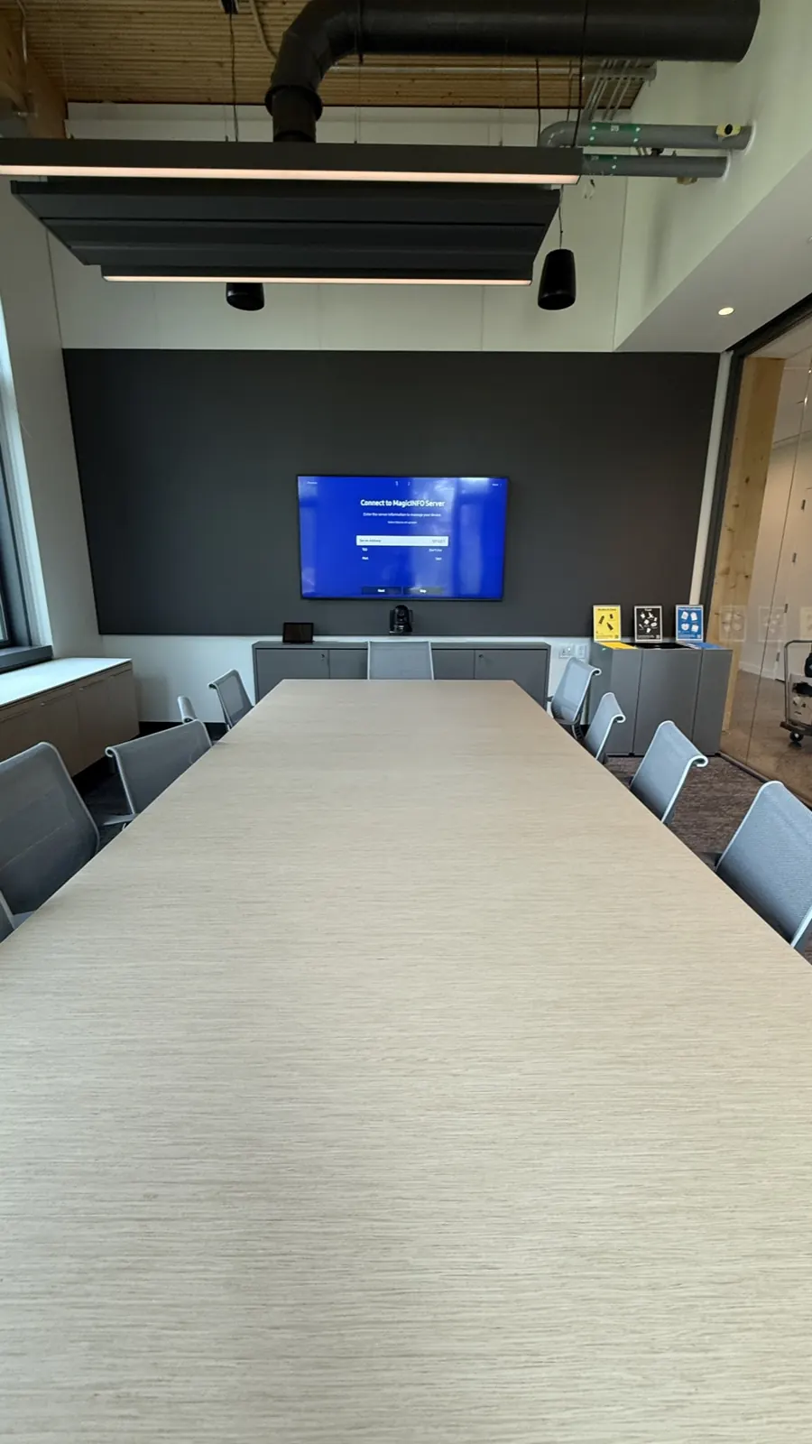 Conference room with wall display installed by TrekTek