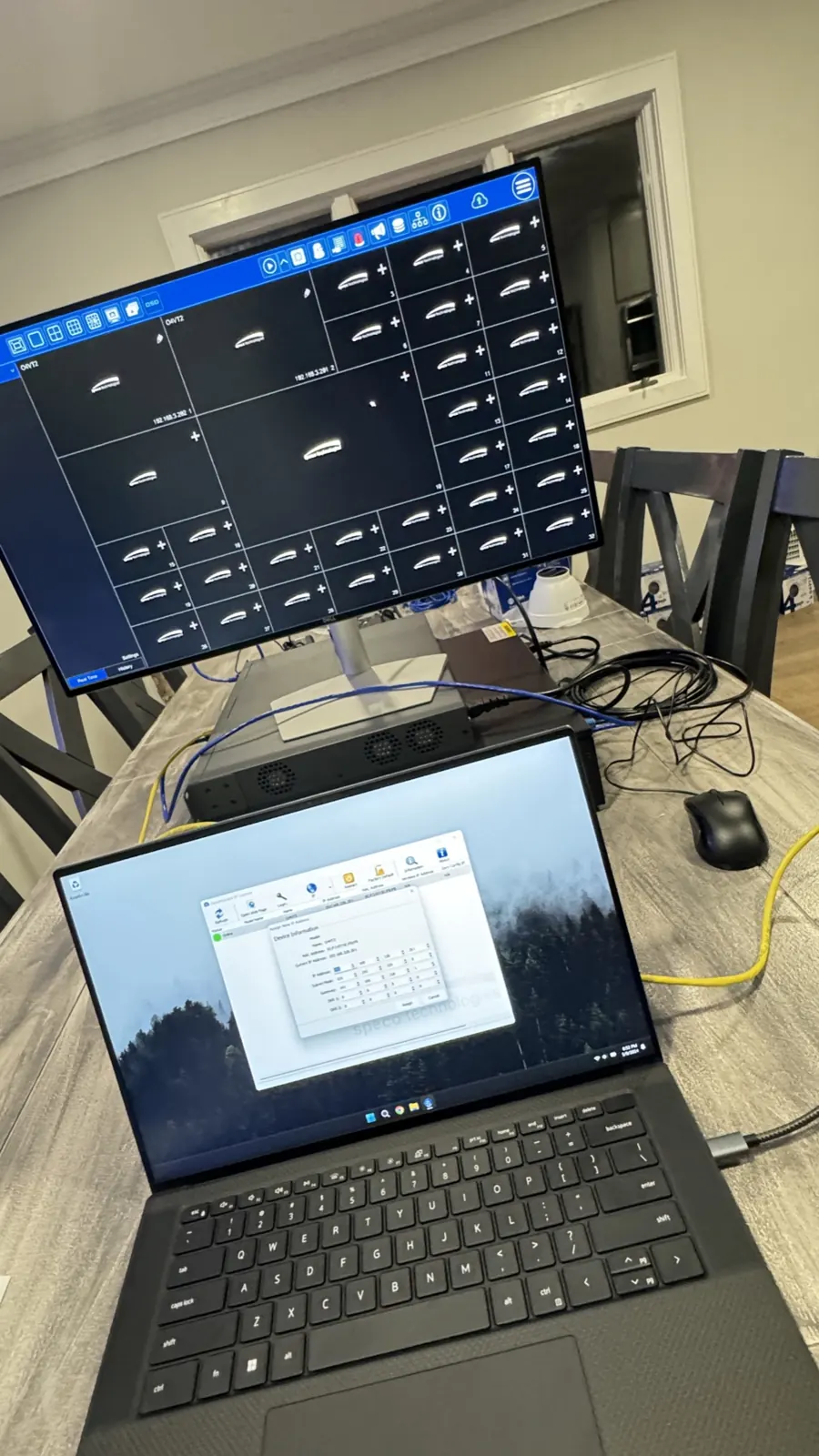 Laptop configuring a camera and network system