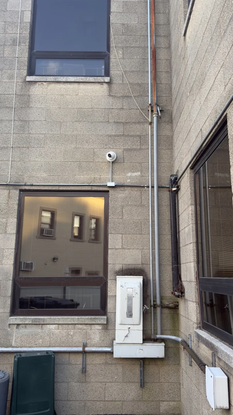 Security camera on a commercial building