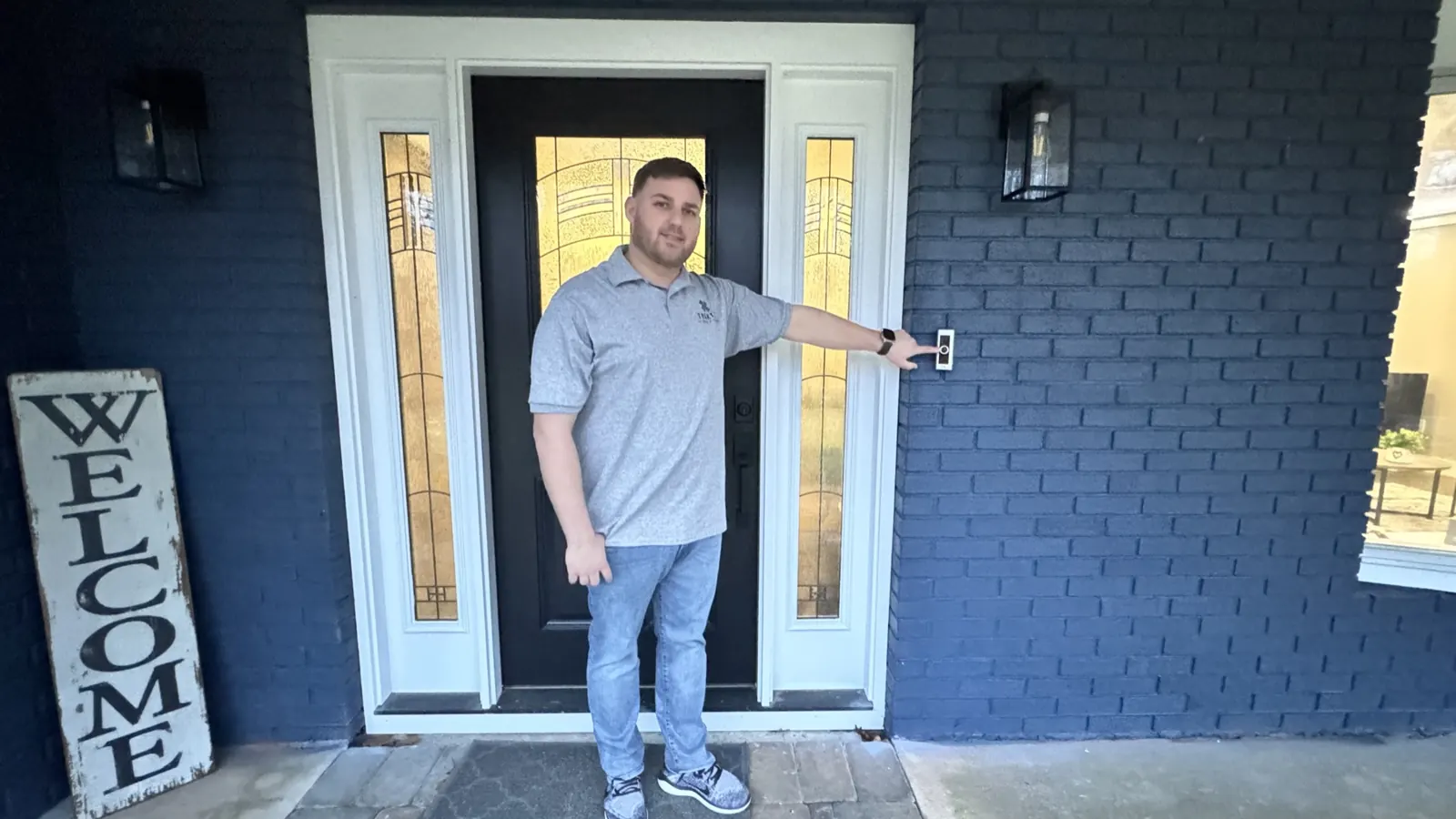 Smart lock at the front door — installed by TrekTek