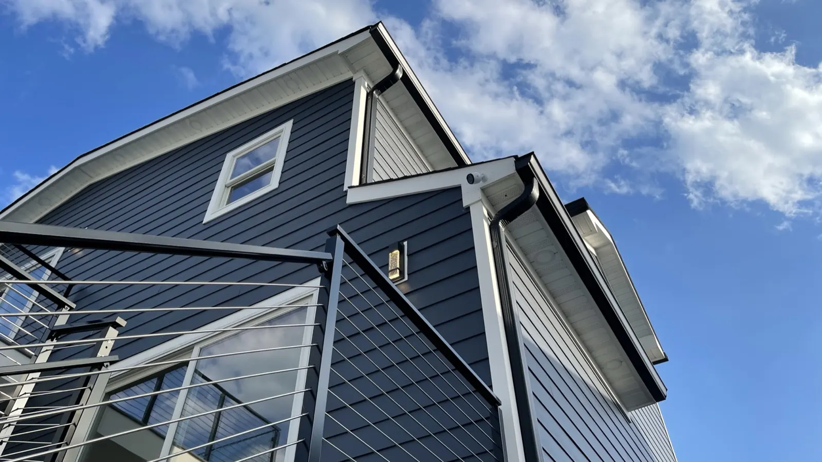 Dome camera under the soffit — installed by TrekTek